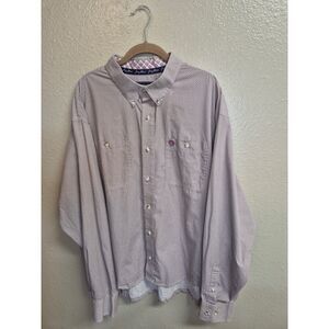 Wrangler George Strait Men's XXL Pink Western Button Shirt Cotton Long Sleeve